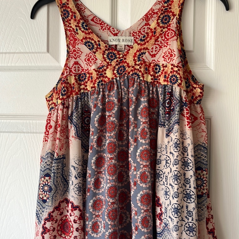 Knox Rose Flowy Tank Blouse Boho, XS